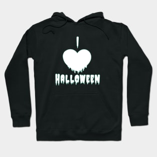 I Heart Halloween drip pastel goth kawaii love white font Hoodie